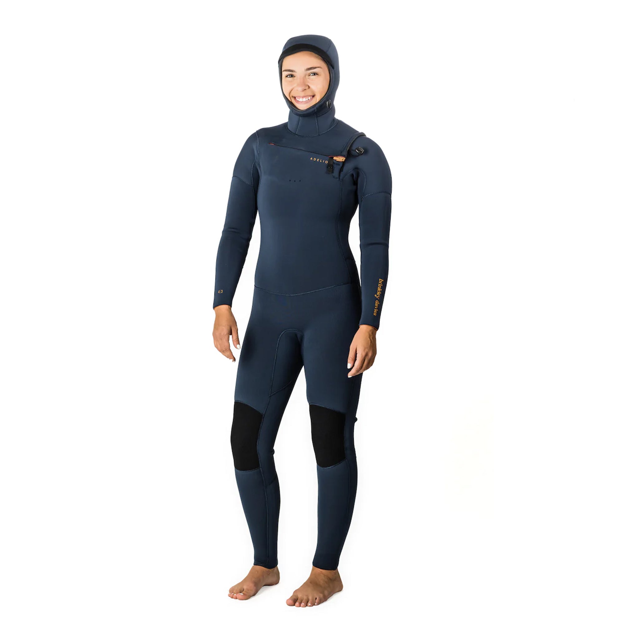 ADELIO 5/4 DELUXE HOODED セミドライ deadkooks Adelio Connor 5/4 Deluxe Hooded Black Steamer Wetsuit